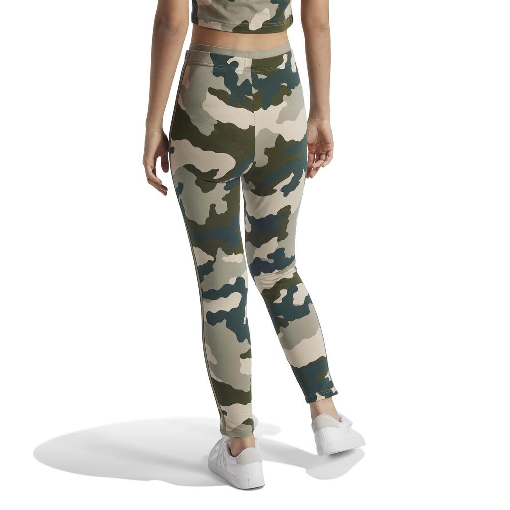 Women's 3 Stripe Print Leggings - Black/Camouflage